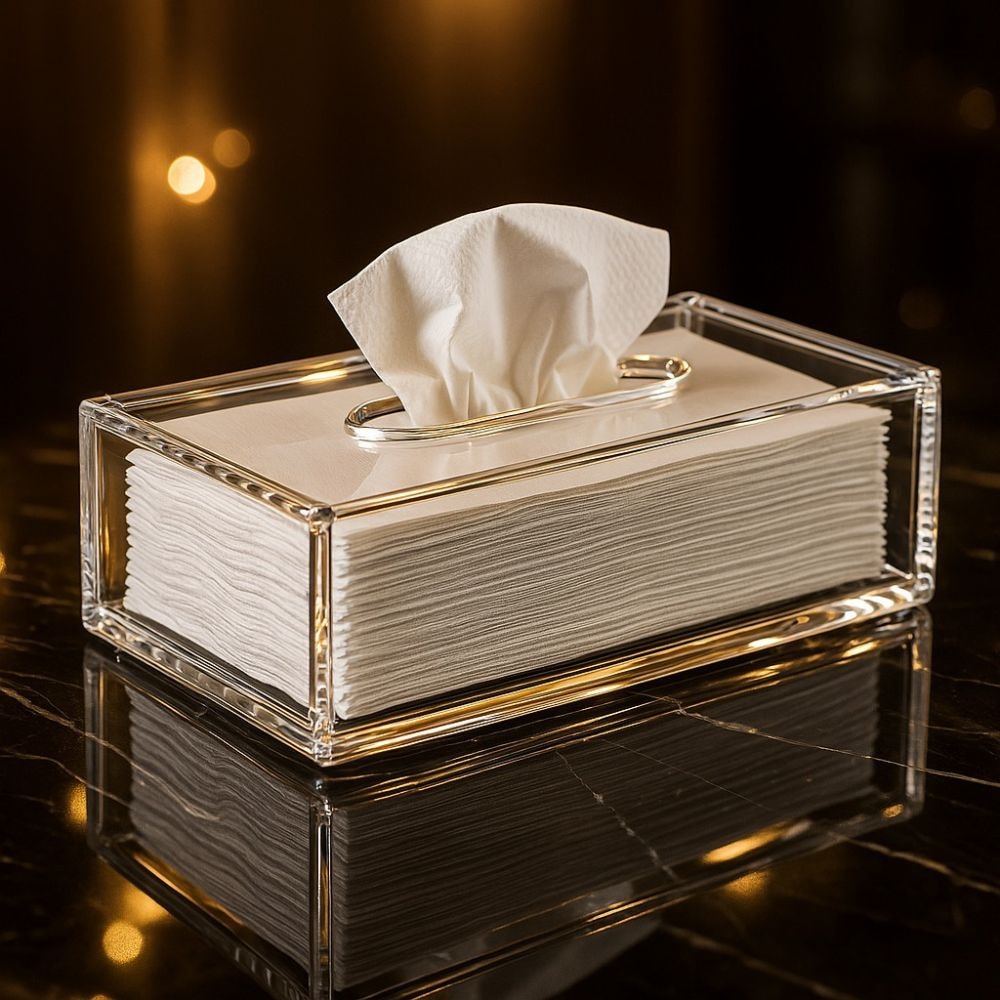 Porta Lenços e Papel Toalha em Acrílico Porta Lenços e Papel Toalha em Acrílico