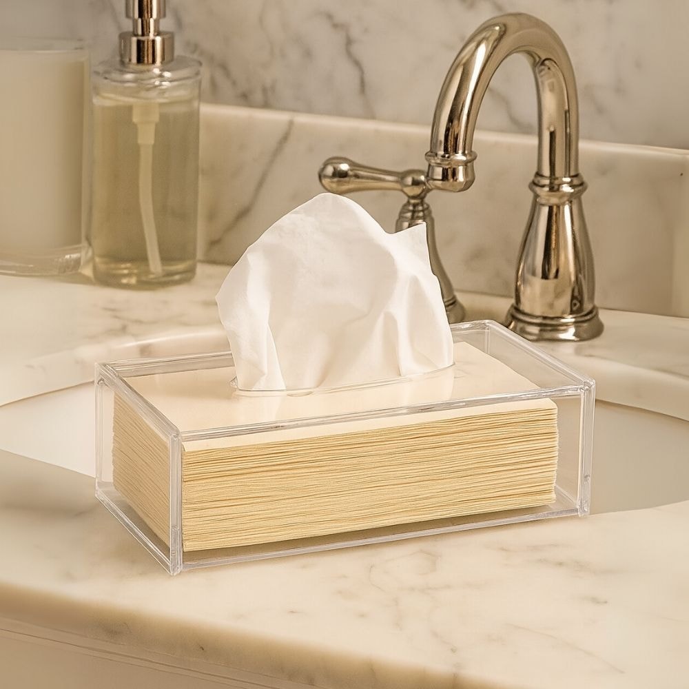 Porta Lenços e Papel Toalha em Acrílico Porta Lenços e Papel Toalha em Acrílico
