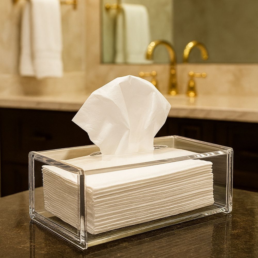 Porta Lenços e Papel Toalha em Acrílico Porta Lenços e Papel Toalha em Acrílico