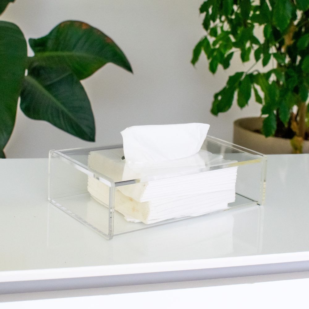 Porta Lenços e Papel Toalha em Acrílico Porta Lenços e Papel Toalha em Acrílico