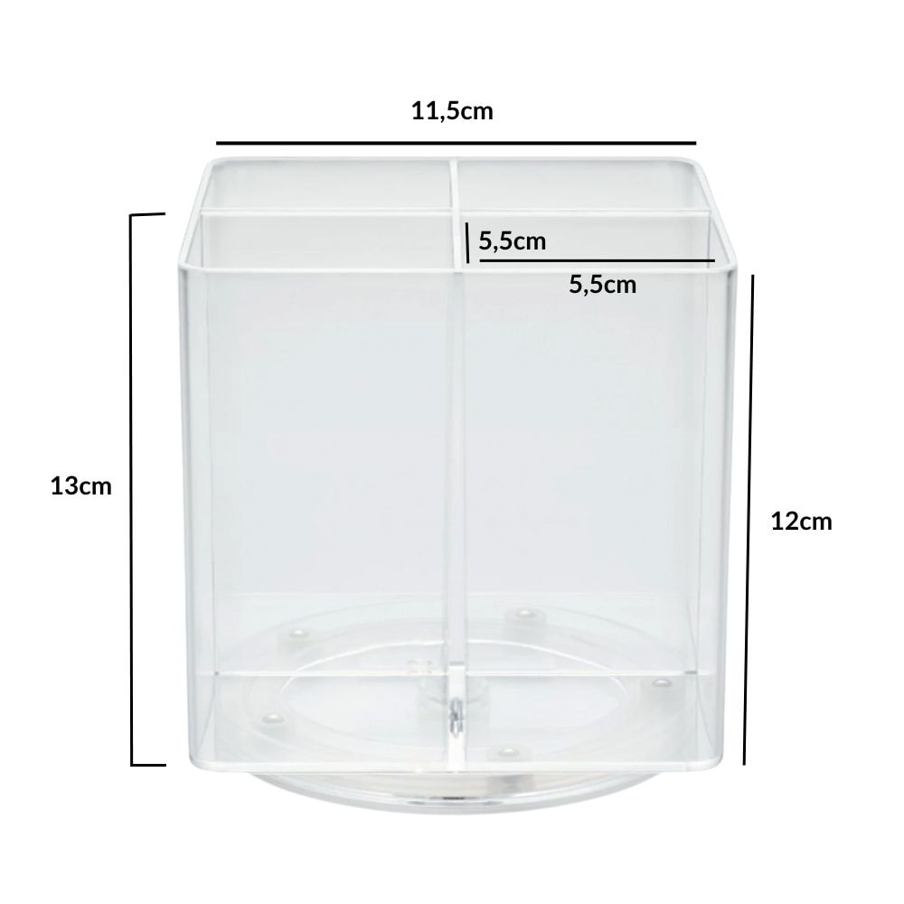 Porta Pincel com 4 Divisórias Giratório Porta Pincel com 4 Divisórias Giratório