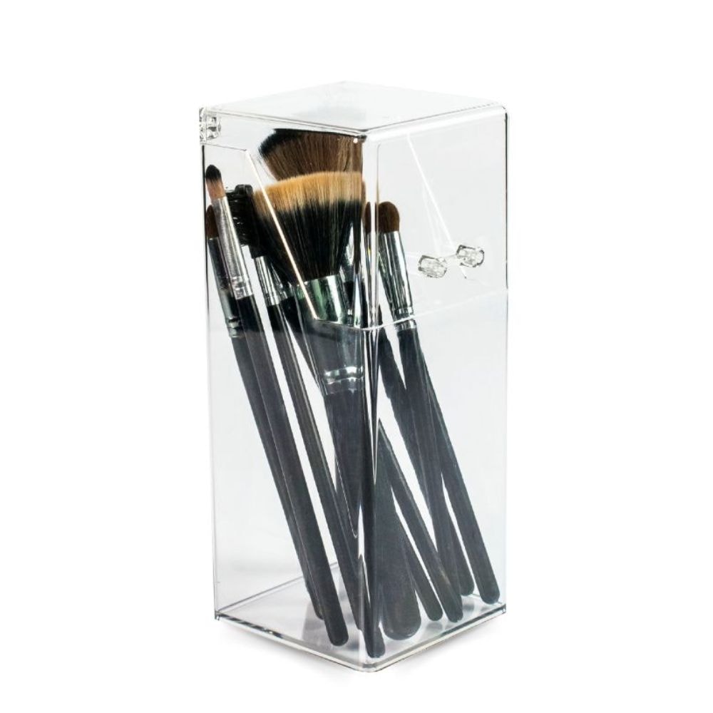 Porta Pincel em Acrílico com Tampa sem Pérolas Porta Pincel em Acrílico com Tampa sem Pérolas