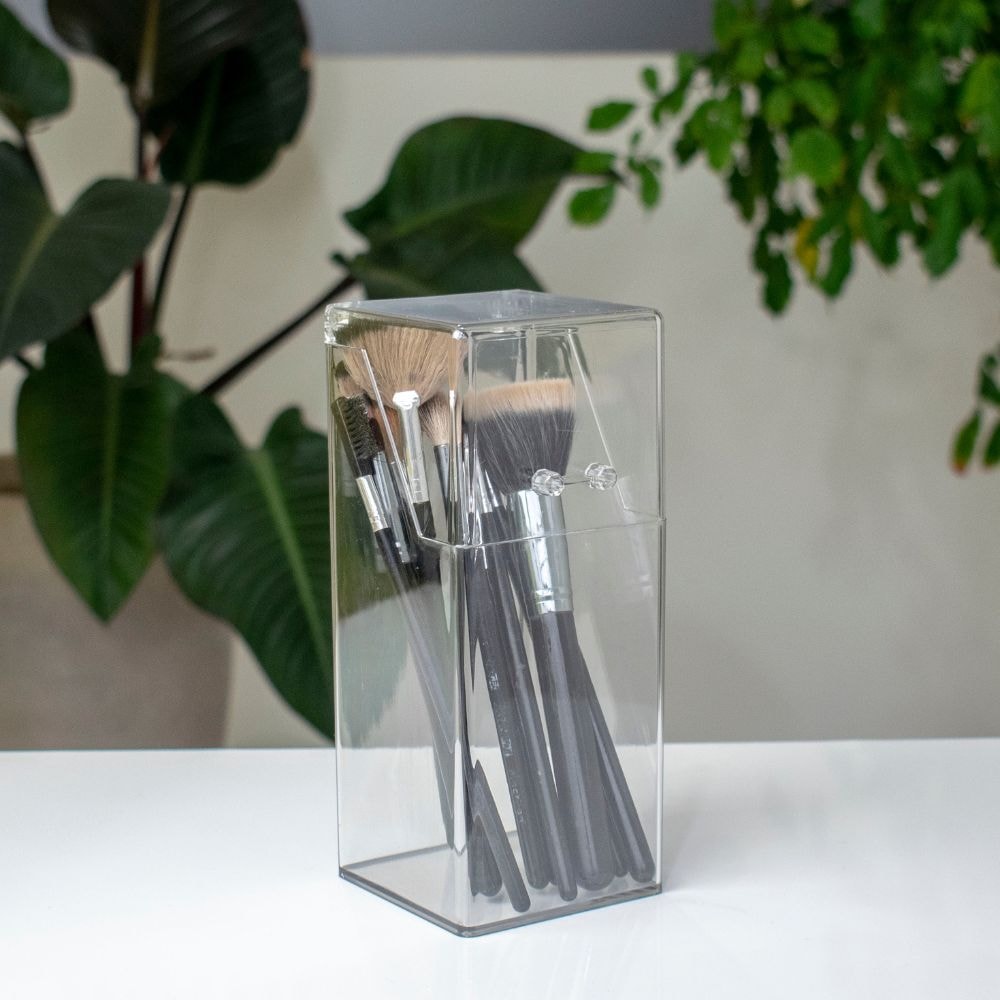 Porta Pincel em Acrílico com Tampa sem Pérolas Porta Pincel em Acrílico com Tampa sem Pérolas