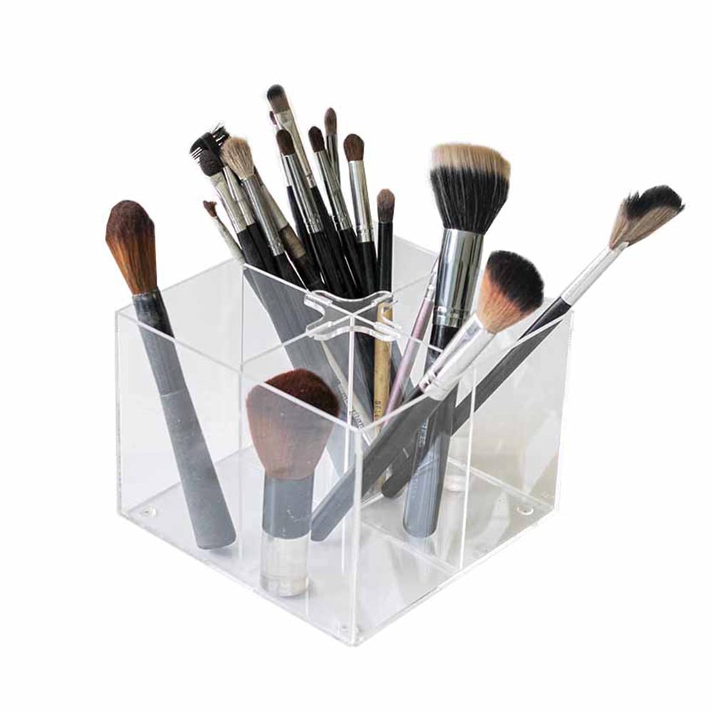 Porta Pincel em Acrílico Cristal com 4 Divisórias Porta Pincel em Acrílico Cristal com 4 Divisórias