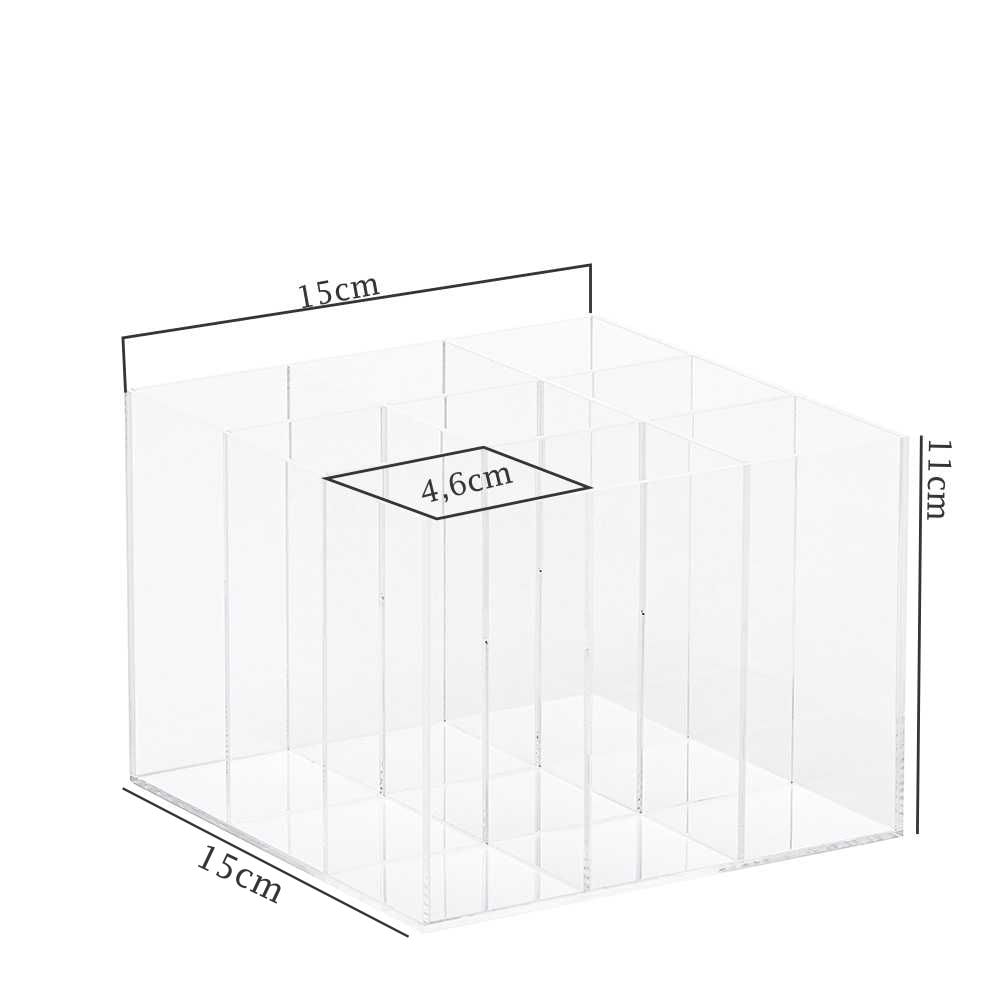 Porta Pincel em Acrílico Cristal com 9 Divisórias Porta Pincel em Acrílico Cristal com 9 Divisórias