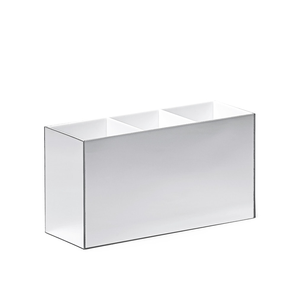 Porta Pincel em Acrílico Prata com 3 Divisórias Porta Pincel em Acrílico Prata com 3 Divisórias