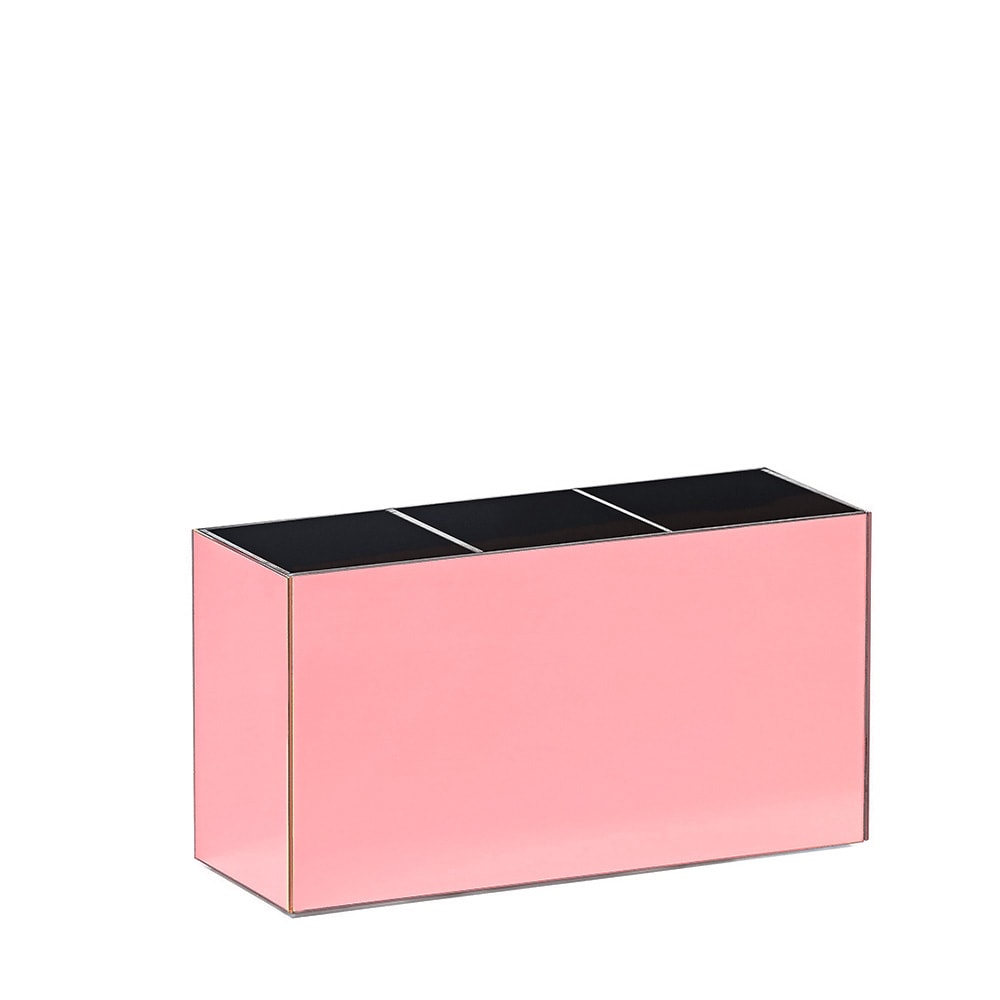 Porta Pincel em Acrílico Rosé com 3 Divisórias Porta Pincel em Acrílico Rosé com 3 Divisórias