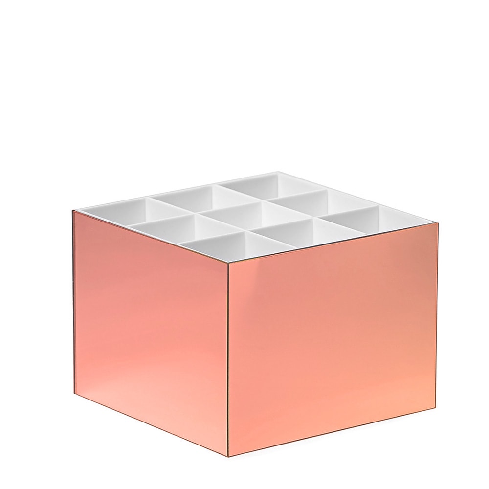 Porta Pincel em Acrílico Rosé com 9 Divisórias Porta Pincel em Acrílico Rosé com 9 Divisórias