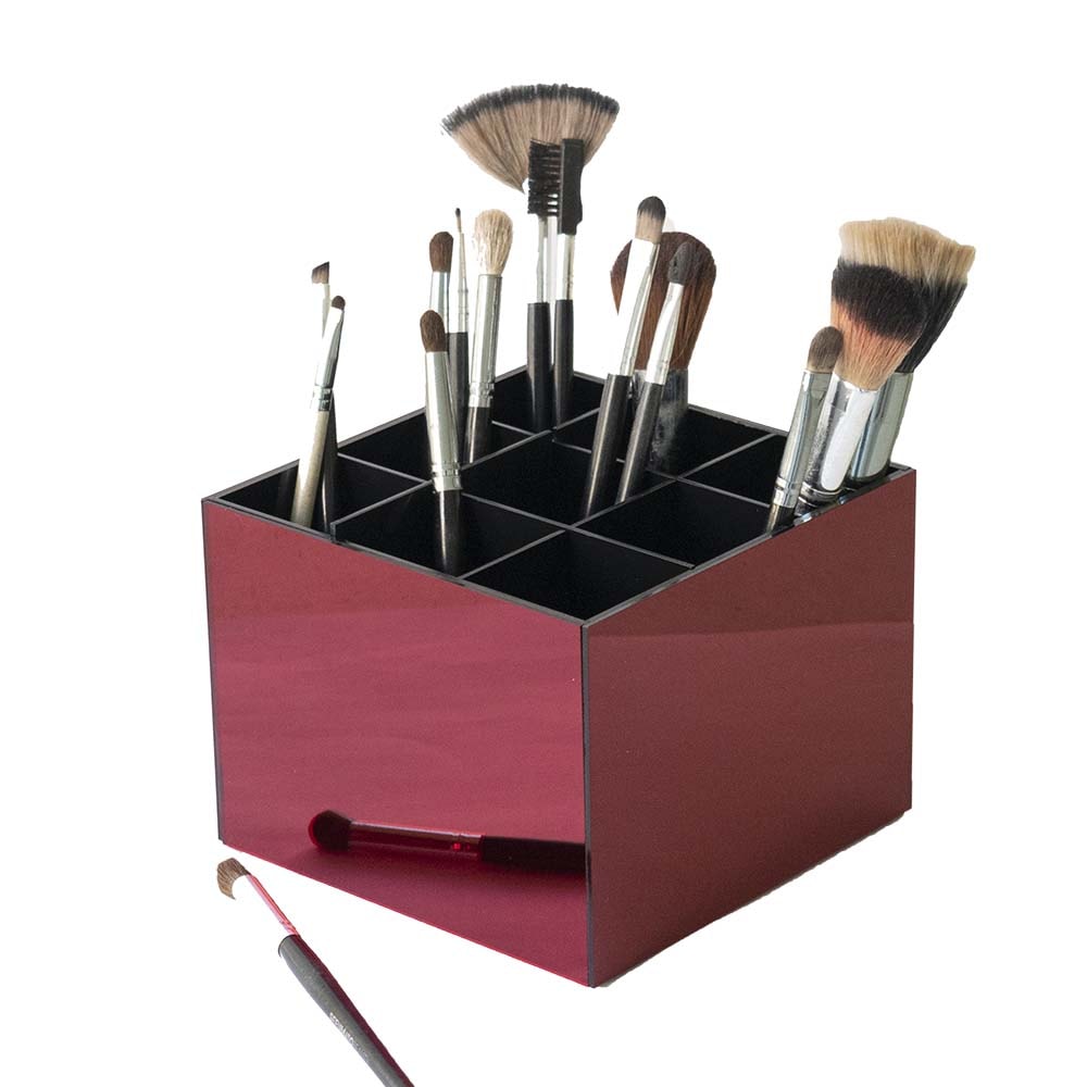 Porta Pincel em Acrílico Vermelho com 9 Divisórias Porta Pincel em Acrílico Vermelho com 9 Divisórias
