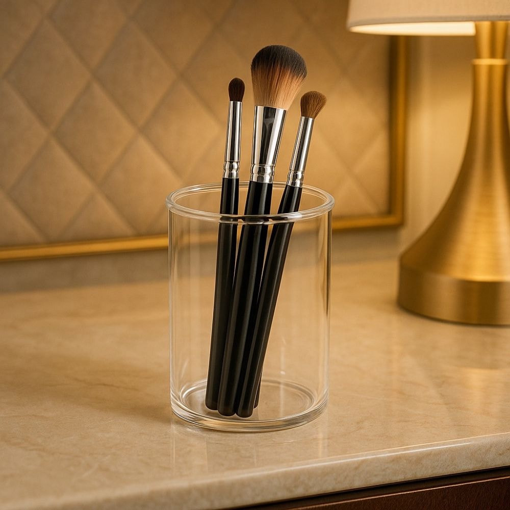 Porta Pincel Redondo em Acrílico Cristal Porta Pincel Redondo em Acrílico Cristal
