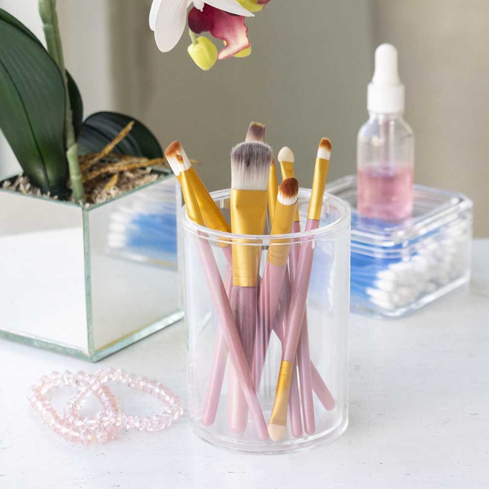 Porta Pincel Redondo em Acrílico Cristal Porta Pincel Redondo em Acrílico Cristal