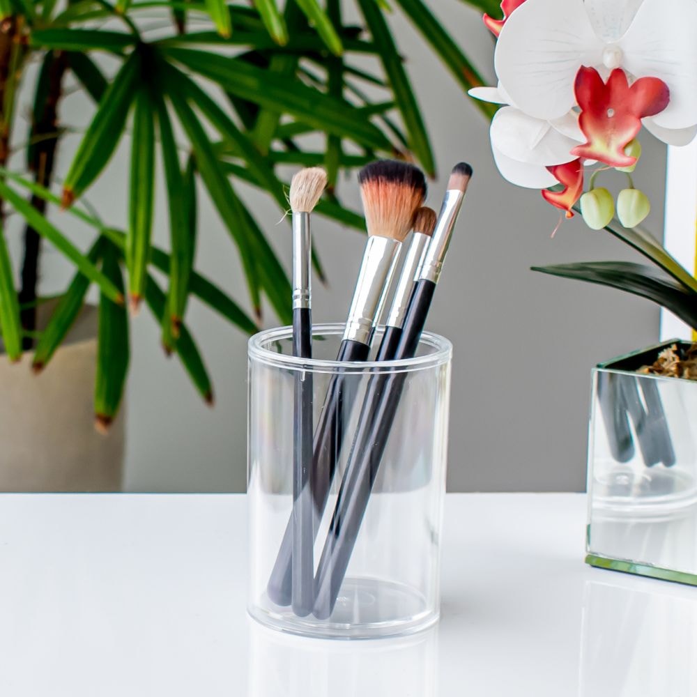 Porta Pincel Redondo em Acrílico Cristal Porta Pincel Redondo em Acrílico Cristal