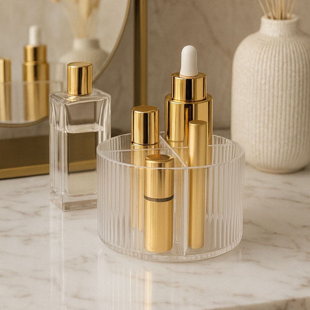 Porta Pincel Redondo Giratório Lines em Acrílico Porta Pincel Redondo Giratório Lines em Acrílico