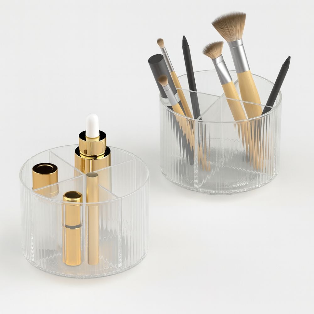 Porta Pincel Redondo Giratório Lines em Acrílico Porta Pincel Redondo Giratório Lines em Acrílico