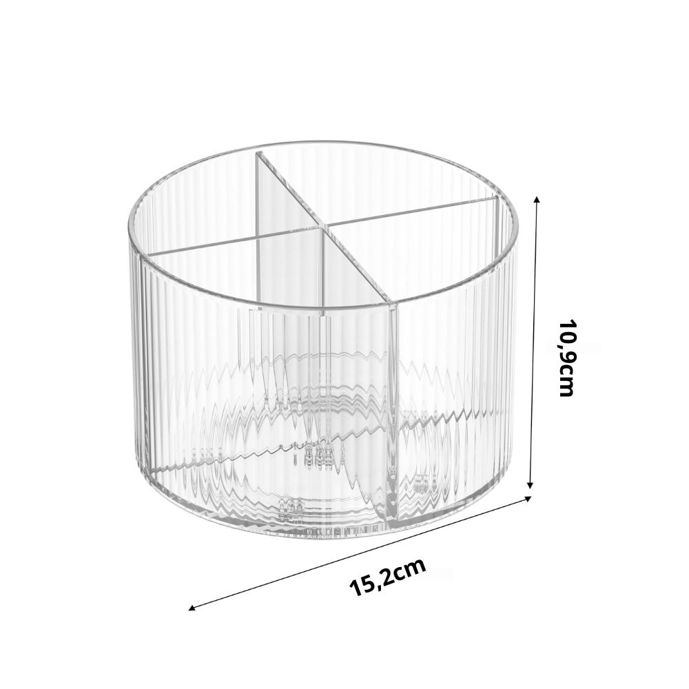 Porta Pincel Redondo Giratório Lines em Acrílico