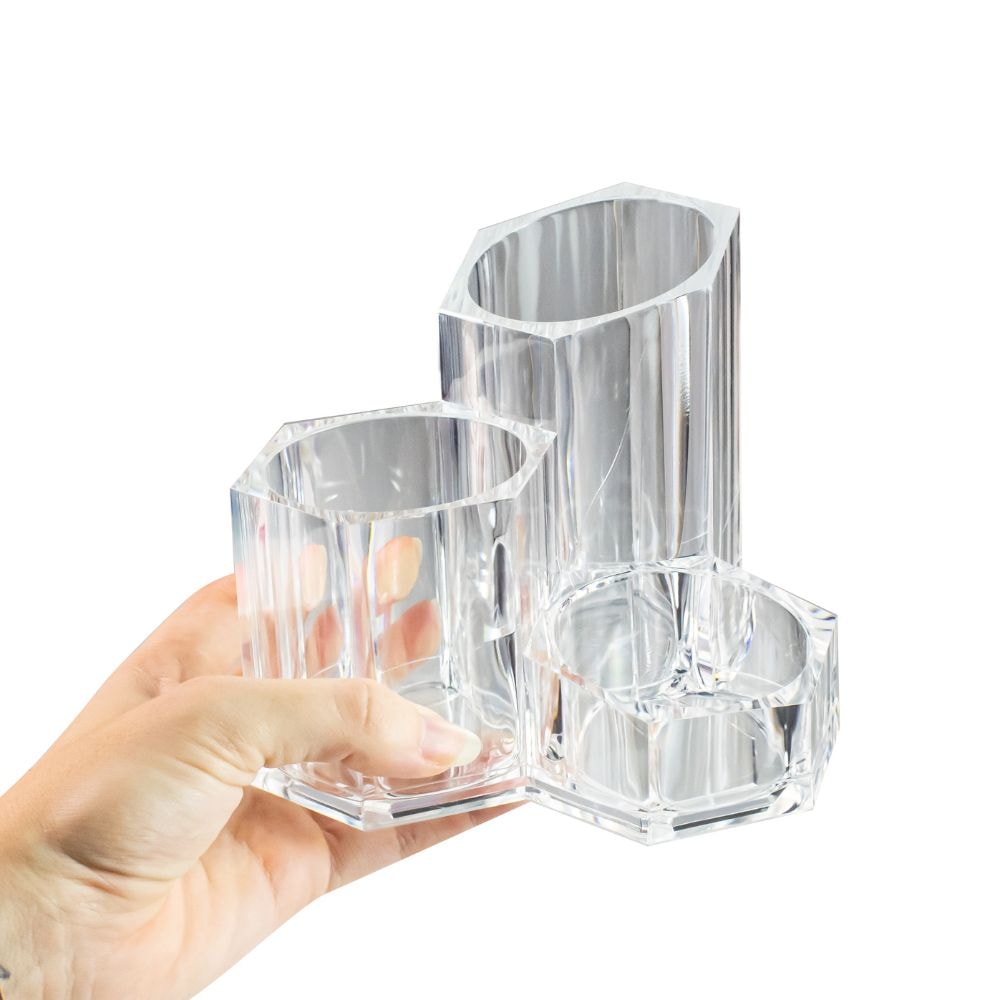 Porta Pincel Redondo Triplo em Acrílico Porta Pincel Redondo Triplo em Acrílico