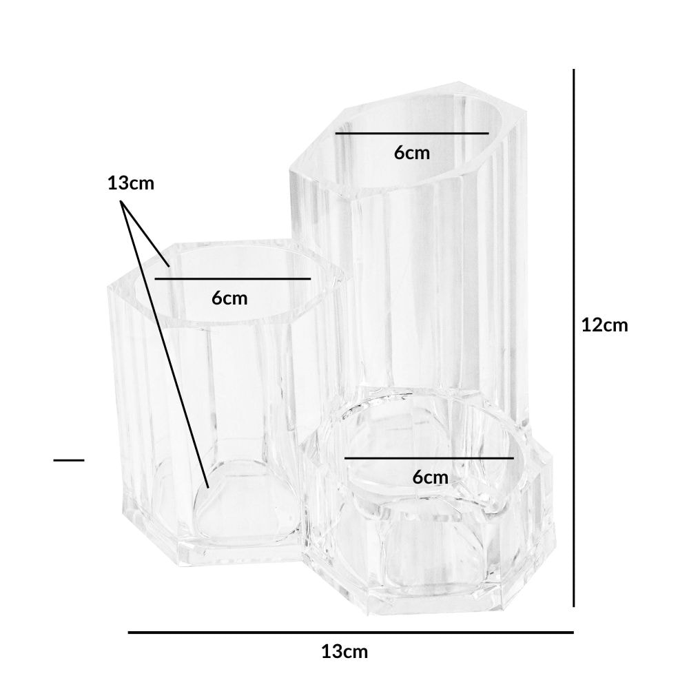 Porta Pincel Redondo Triplo em Acrílico Porta Pincel Redondo Triplo em Acrílico
