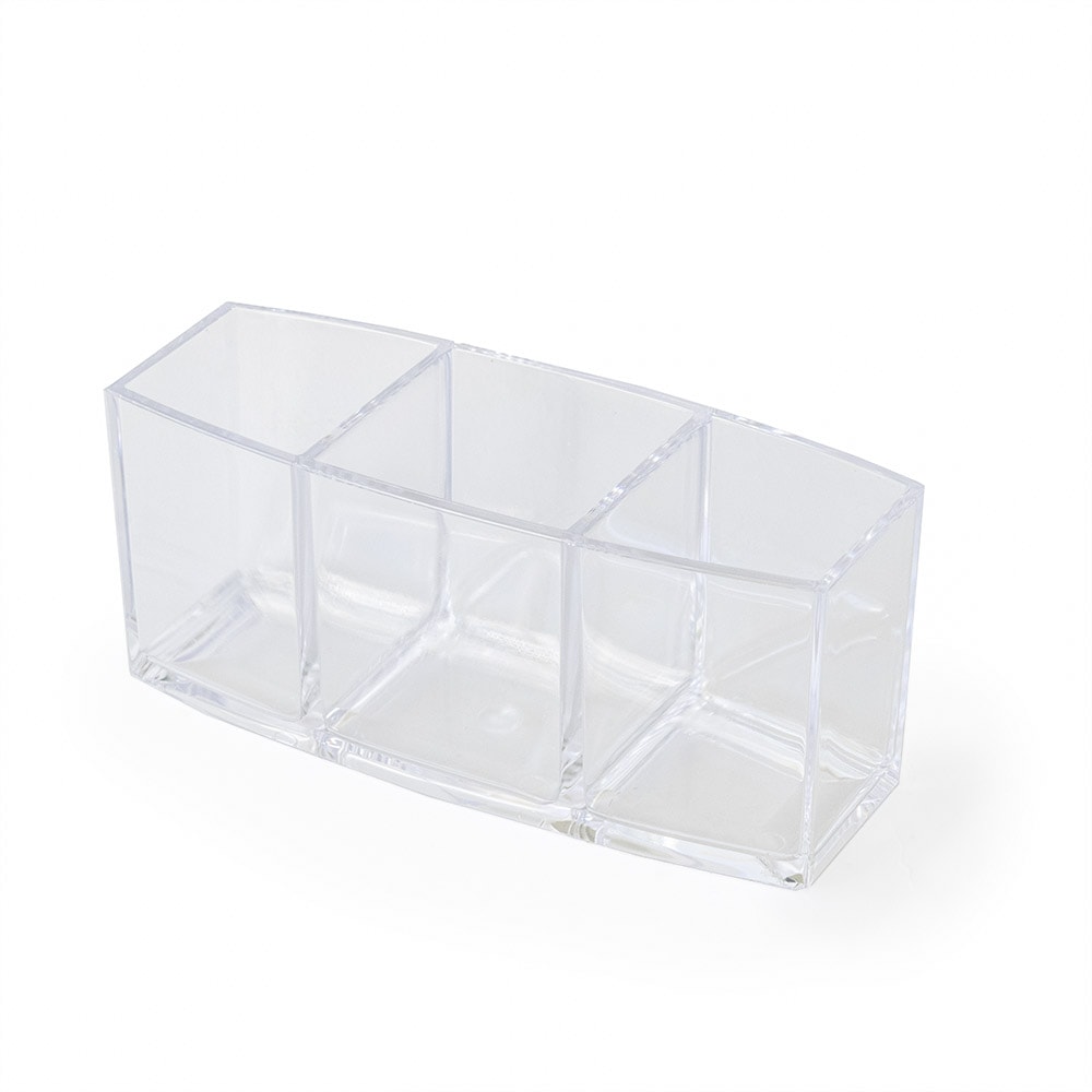 Porta Pincel Triplo em Acrílico Cristal Porta Pincel Triplo em Acrílico Cristal