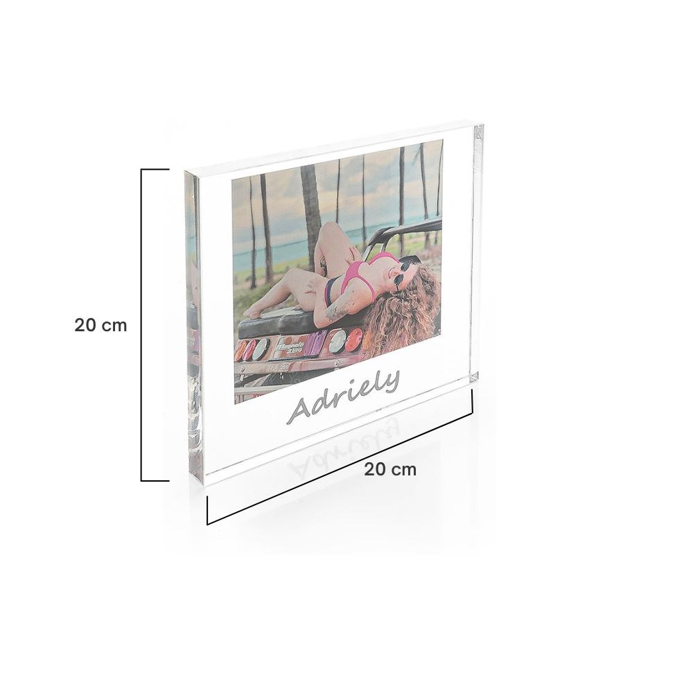 Porta Retrato Decorativo Personalizável em Acrílico - 20x20cm