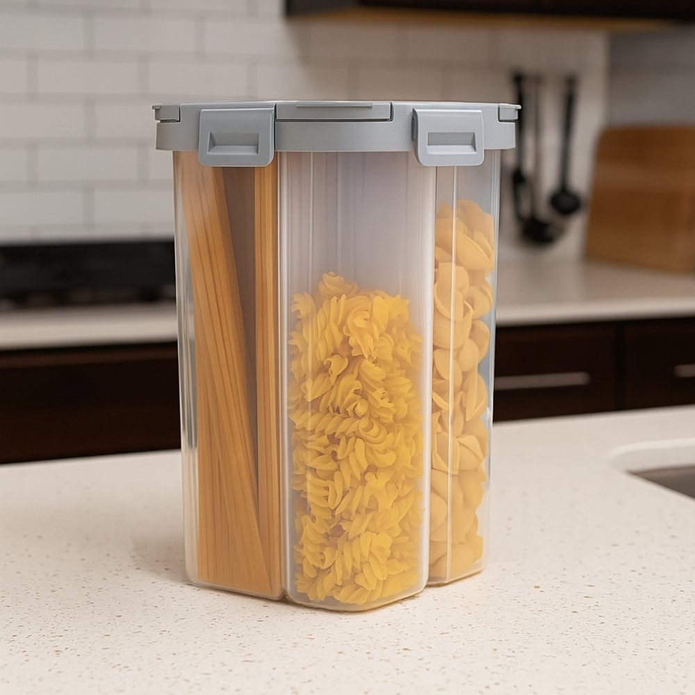 Pote Hermético 2.3 Litros Com 4 Divisórias Pote Hermético 2.3 Litros Com 4 Divisórias