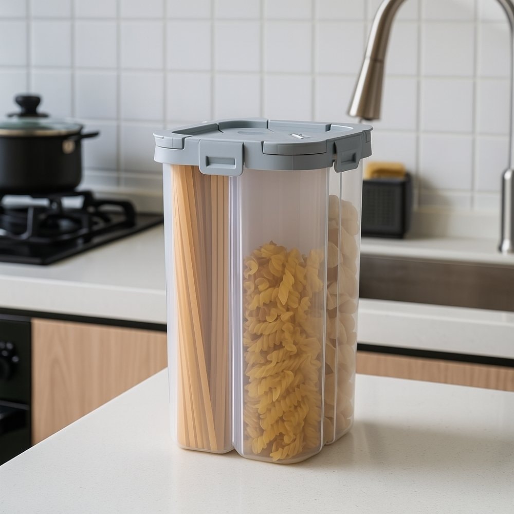 Pote Hermético 2.3 Litros Com 4 Divisórias Pote Hermético 2.3 Litros Com 4 Divisórias