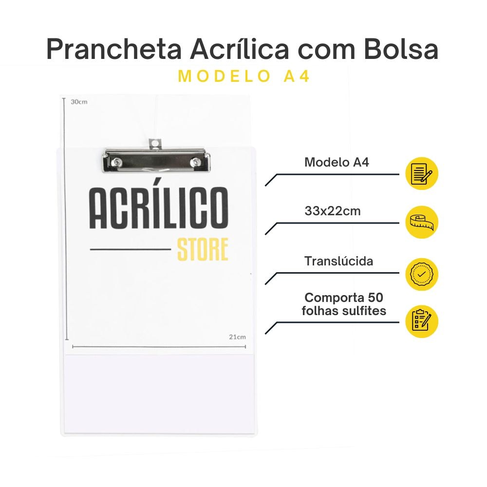 Prancheta com Bolsa A4 (21x30cm) Prancheta com Bolsa A4 (21x30cm)
