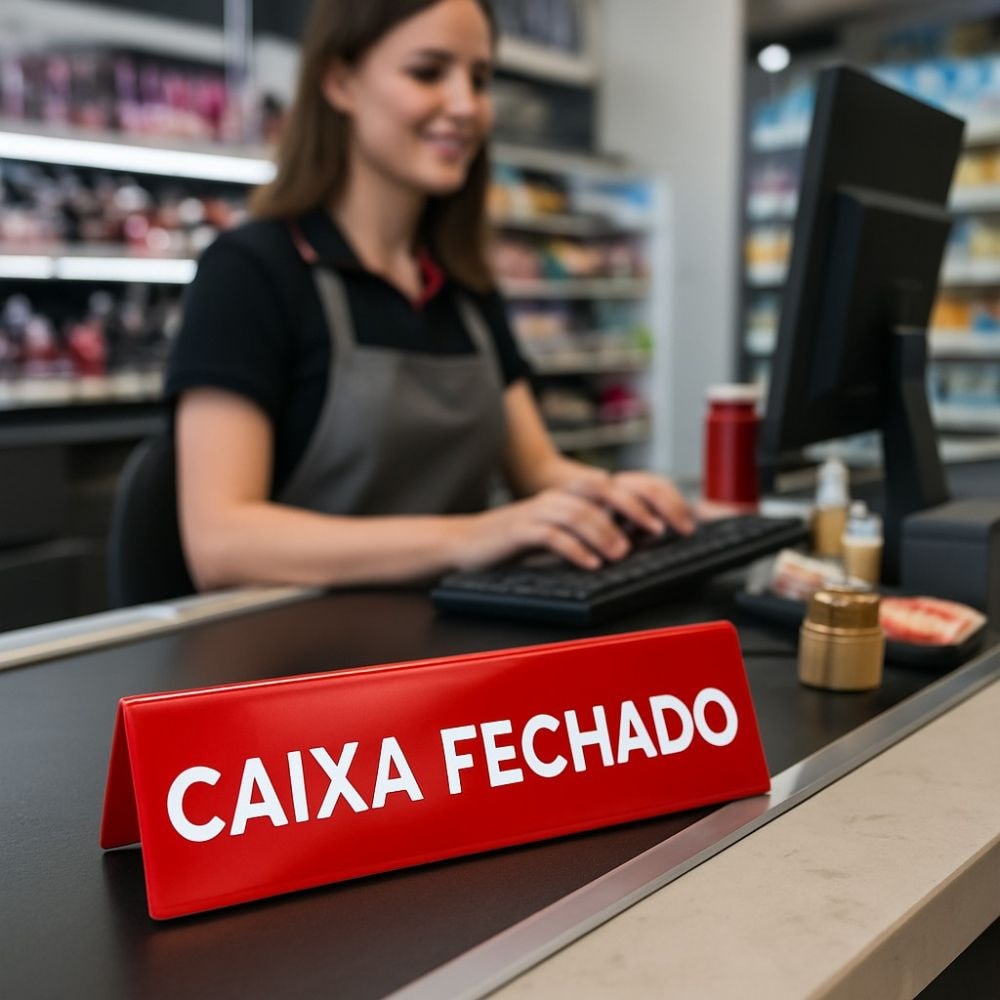 Prisma de Mesa Placa Caixa Fechado
