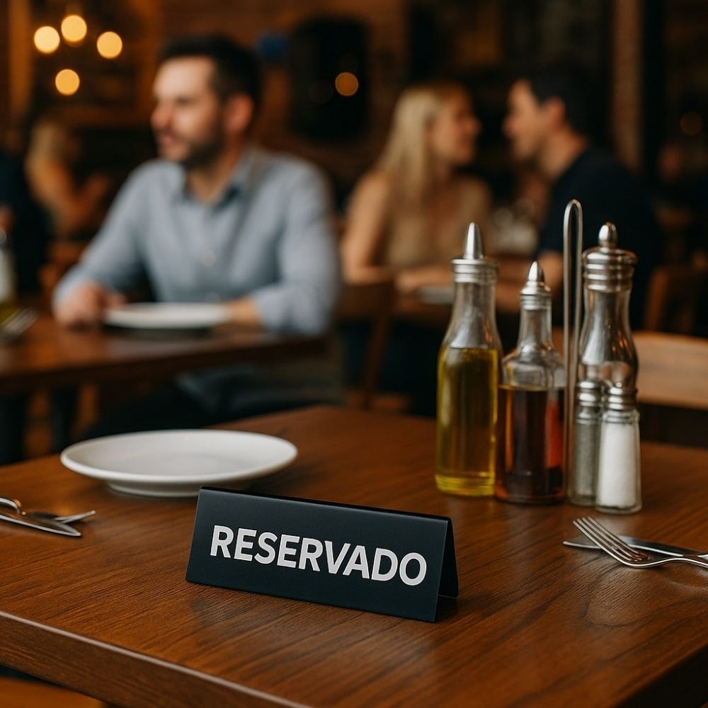 Prisma de Mesa Placa Reservado
