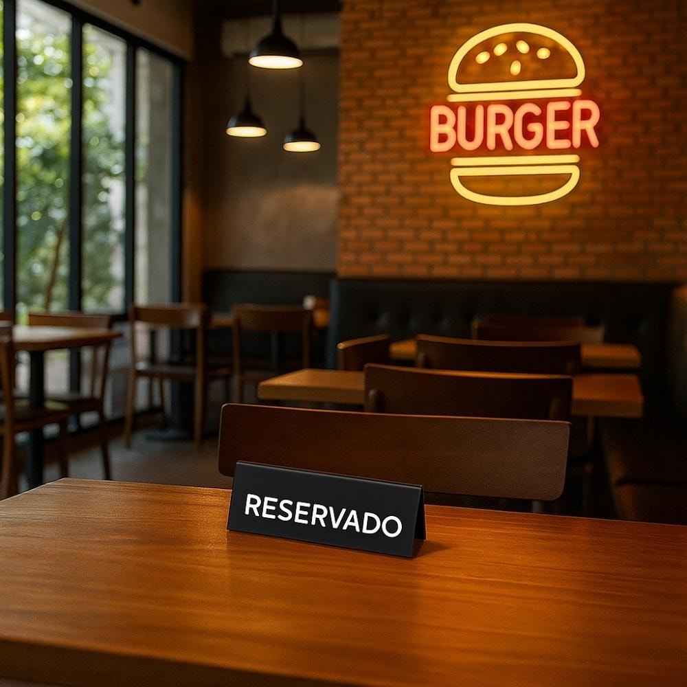 Prisma de Mesa Placa Reservado