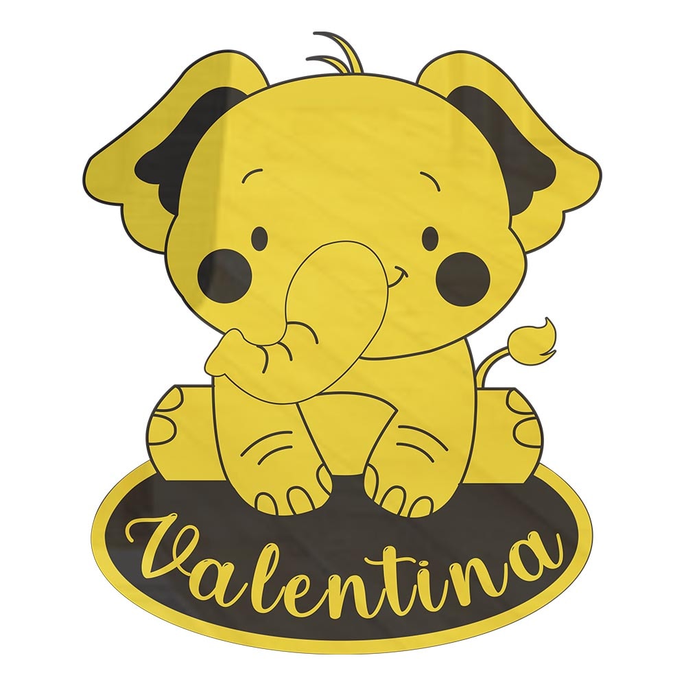 Quadro Decorativo - Elefante com Nome Personalizado Quadro Decorativo - Elefante com Nome Personalizado