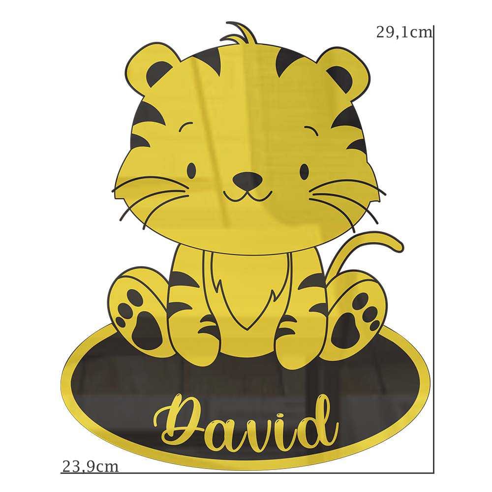 Quadro Decorativo - Tigre com Nome Personalizado Quadro Decorativo - Tigre com Nome Personalizado