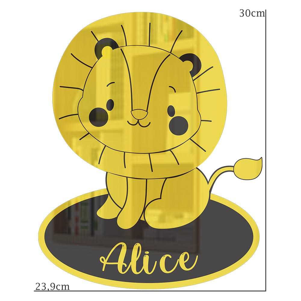 Quadro Decorativo – Leão com Nome Personalizado Quadro Decorativo – Leão com Nome Personalizado