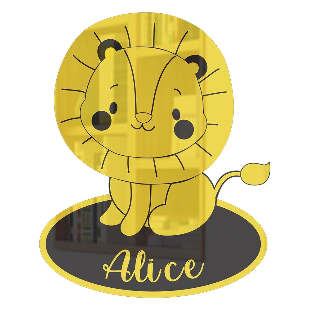 Quadro Decorativo – Leão com Nome Personalizado Quadro Decorativo – Leão com Nome Personalizado