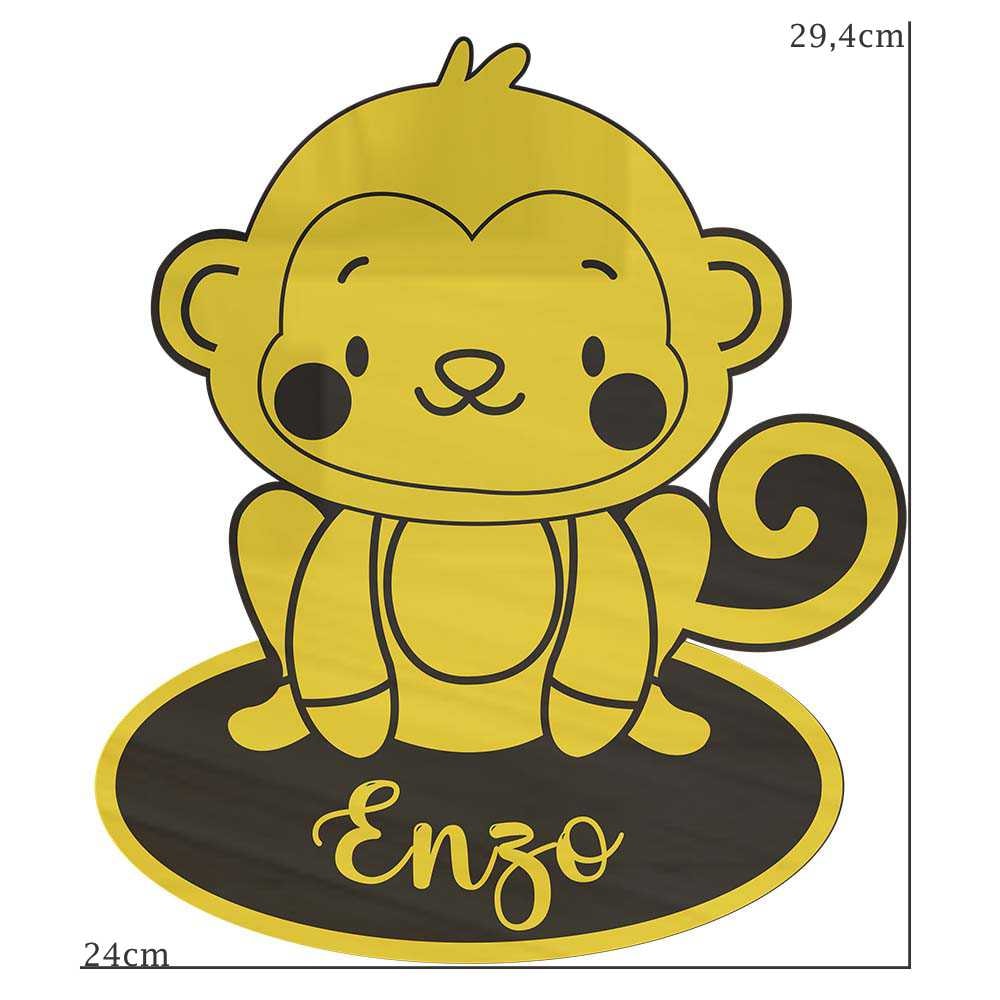Quadro Decorativo – Macaco com Nome Personalizado Quadro Decorativo – Macaco com Nome Personalizado