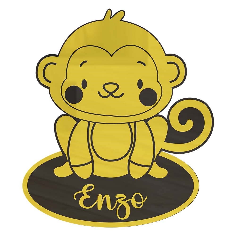 Quadro Decorativo – Macaco com Nome Personalizado