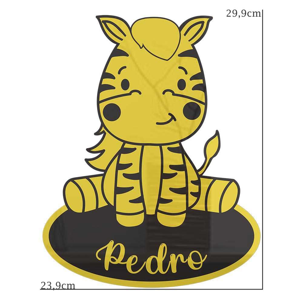 Quadro Decorativo – Zebra com Nome Personalizado Quadro Decorativo – Zebra com Nome Personalizado