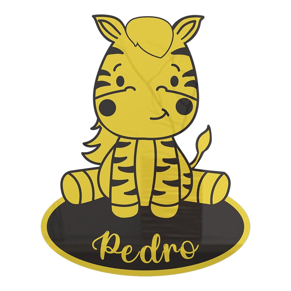 Quadro Decorativo – Zebra com Nome Personalizado Quadro Decorativo – Zebra com Nome Personalizado