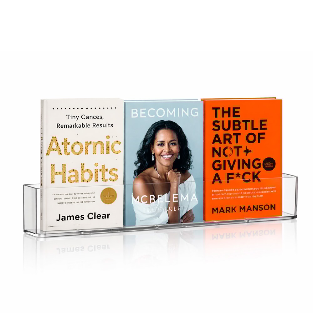 Suporte de Parede em Acrílico para Livros