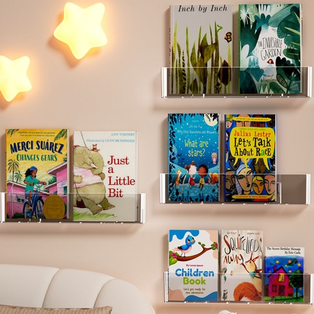 Suporte de Parede em Acrílico para Livros