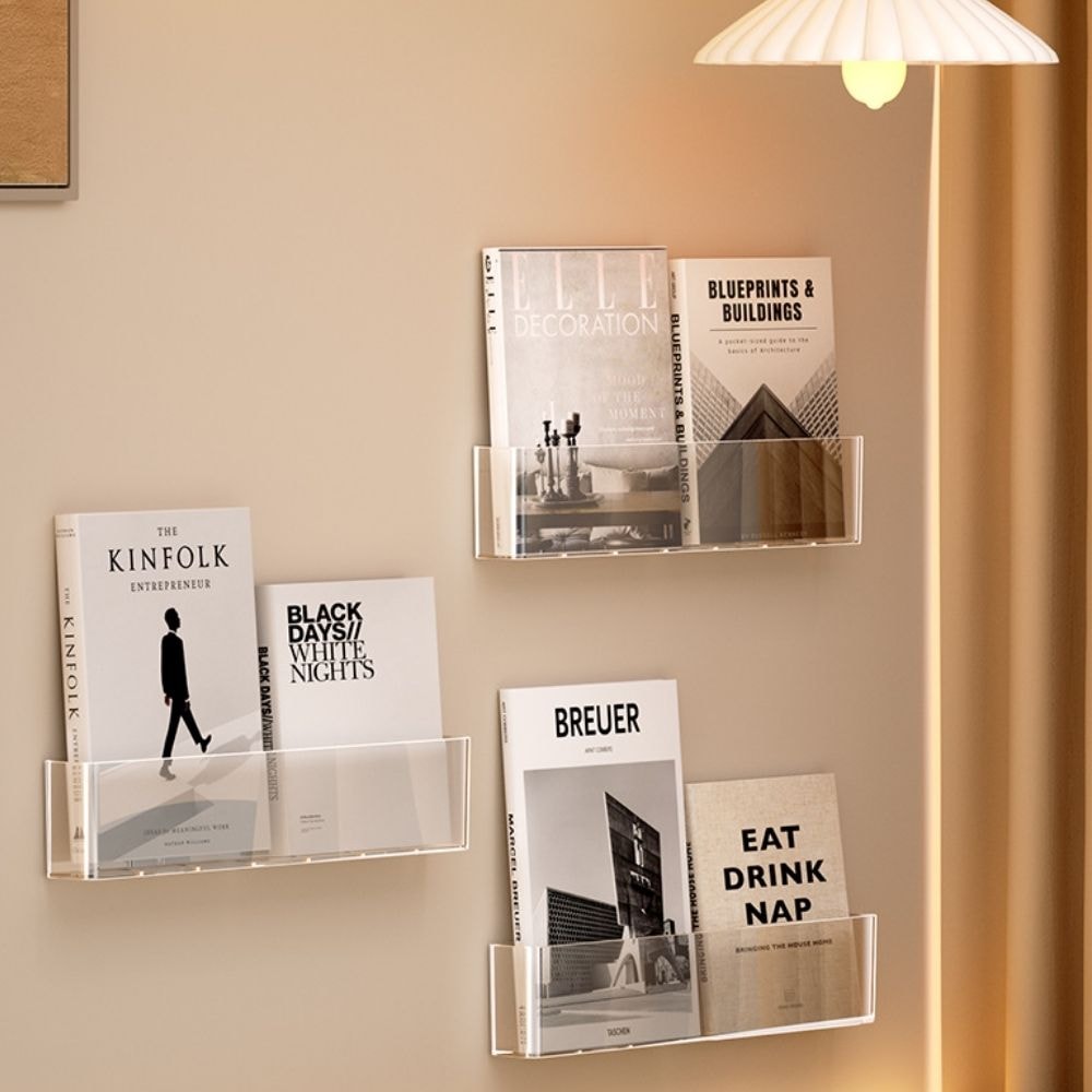 Suporte de Parede em Acrílico para Livros Suporte de Parede em Acrílico para Livros