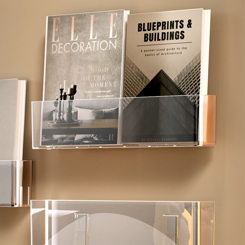 Suporte de Parede em Acrílico para Livros