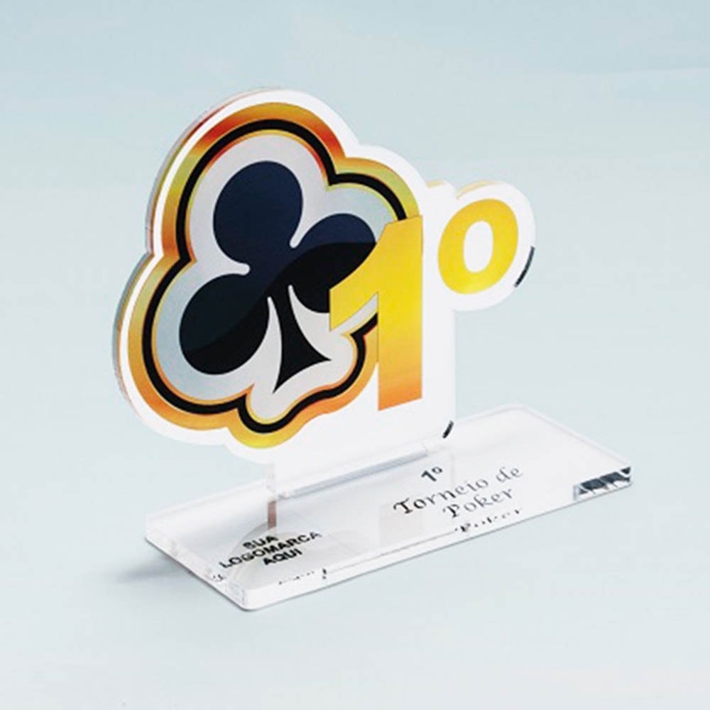 Troféu em Acrílico Para Campeonato de Poker Troféu em Acrílico Para Campeonato de Poker