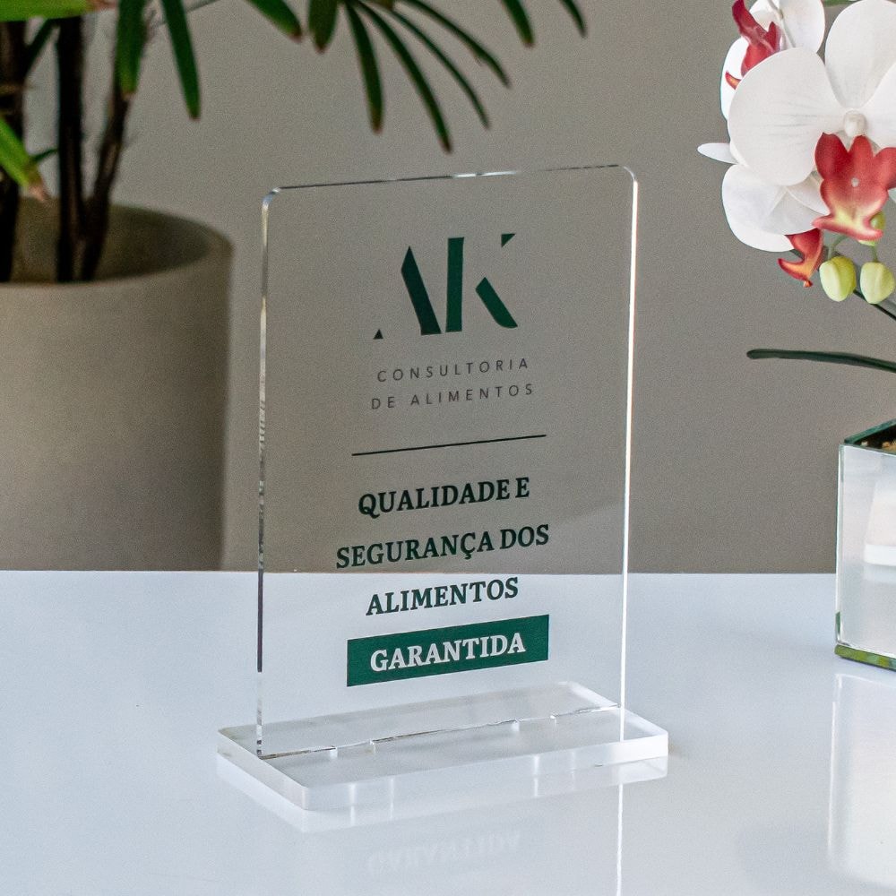 Troféu em Acrilico Personalizado 10x15cm - Acrílico Store