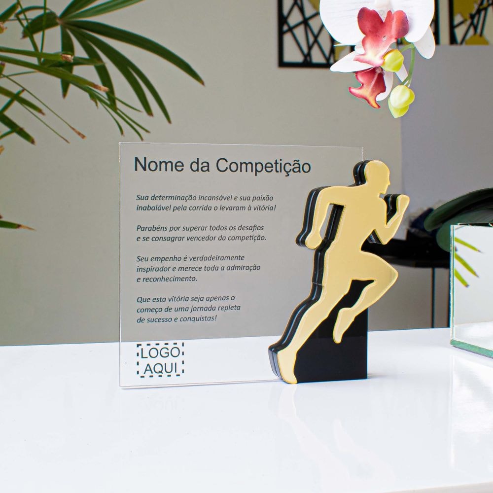 Troféu em Acrílico Personalizado Atlético Velocista