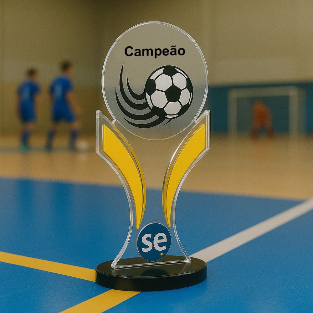 Troféu em Acrílico Personalizado Esportivo Futebol