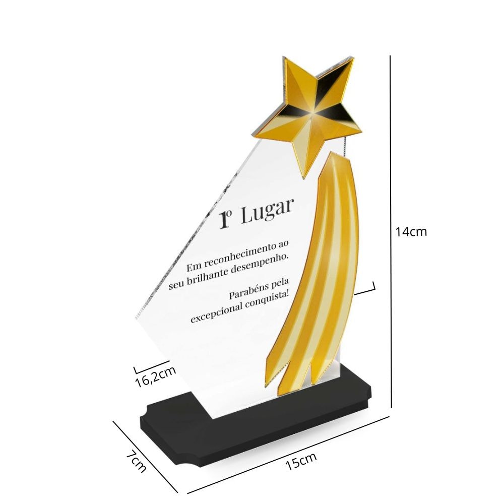 Troféu em Acrílico Personalizado Estrela