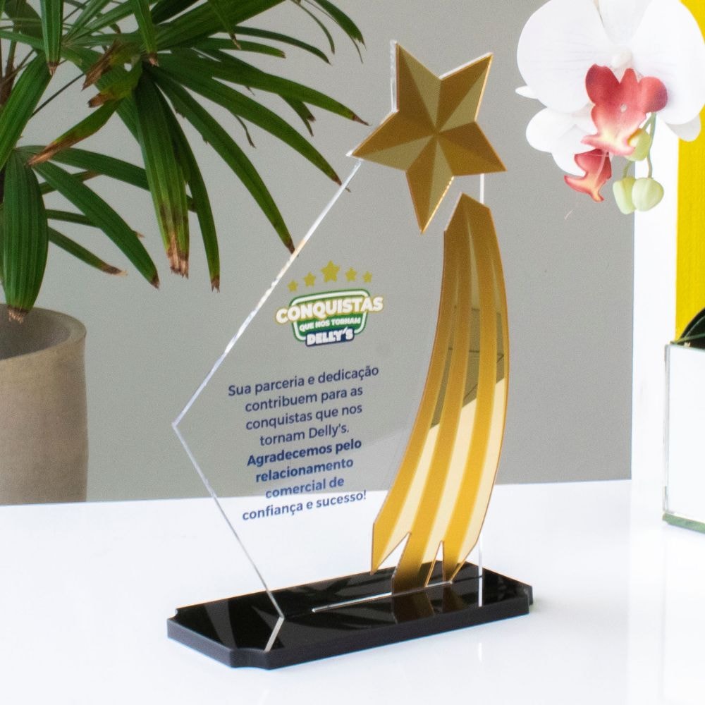 Troféu em Acrílico Personalizado Estrela