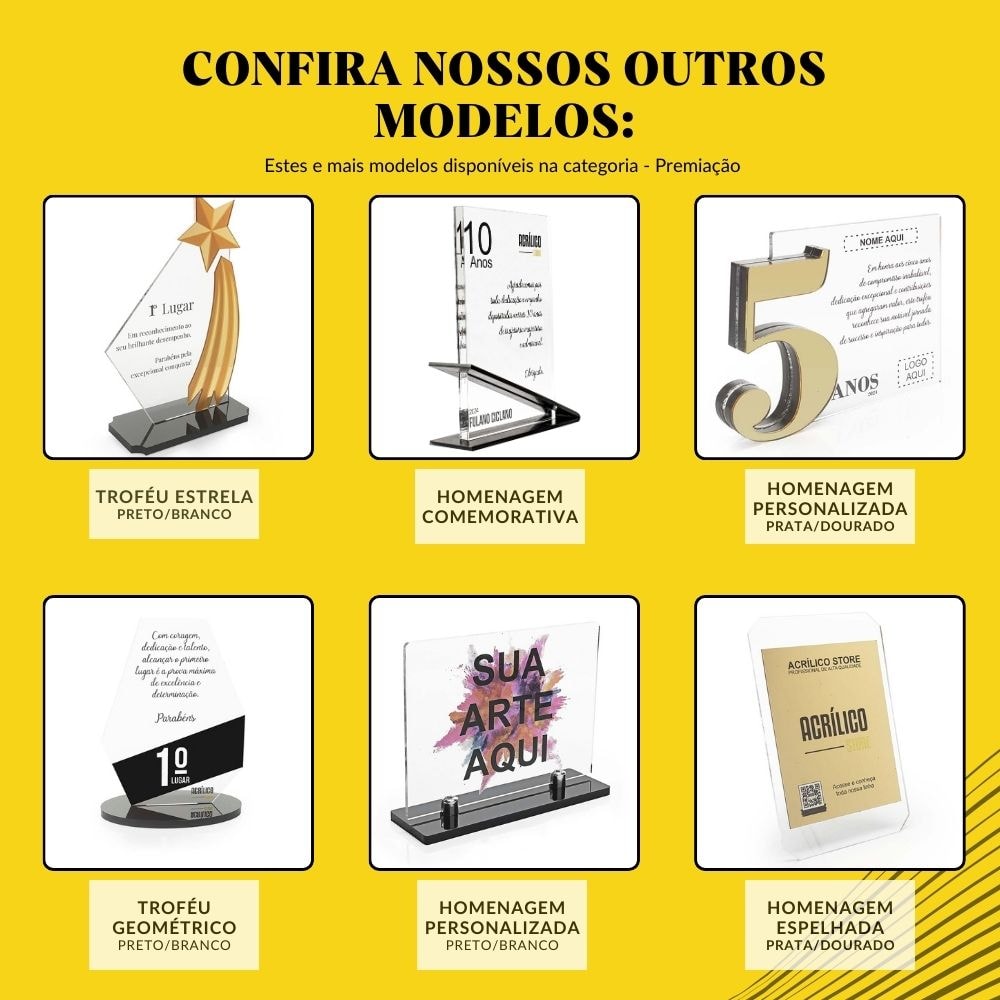 Troféu em Acrílico Personalizado Estrela