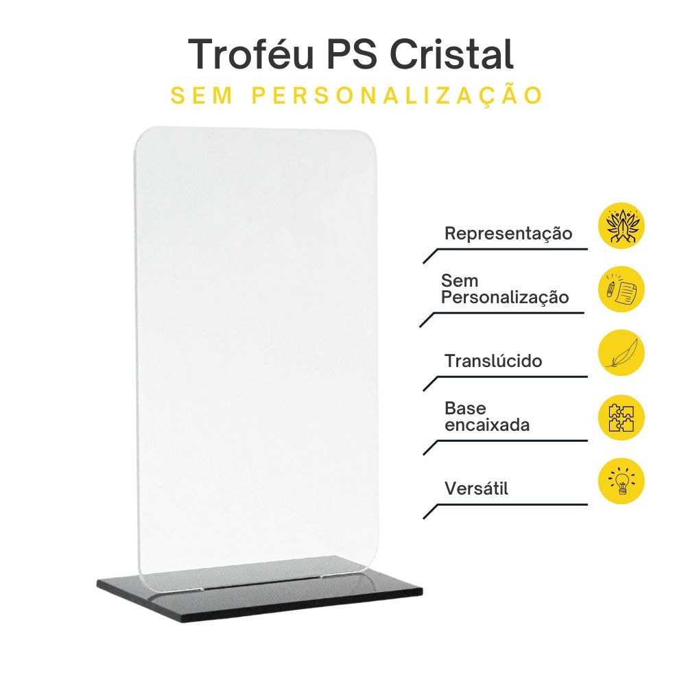 Troféu em Acrílico sem Personalização 10x15cm Troféu em Acrílico sem Personalização 10x15cm