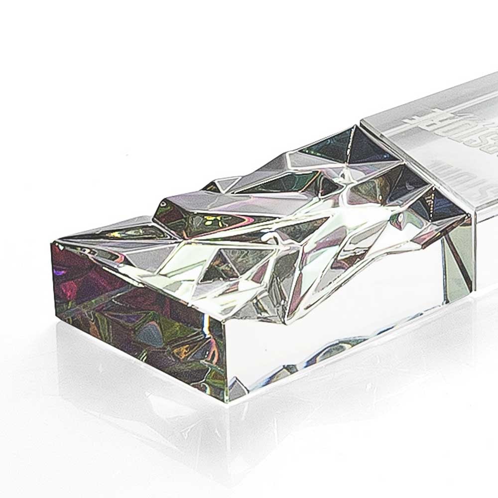 Troféu em Vidro Diamante Holográfico